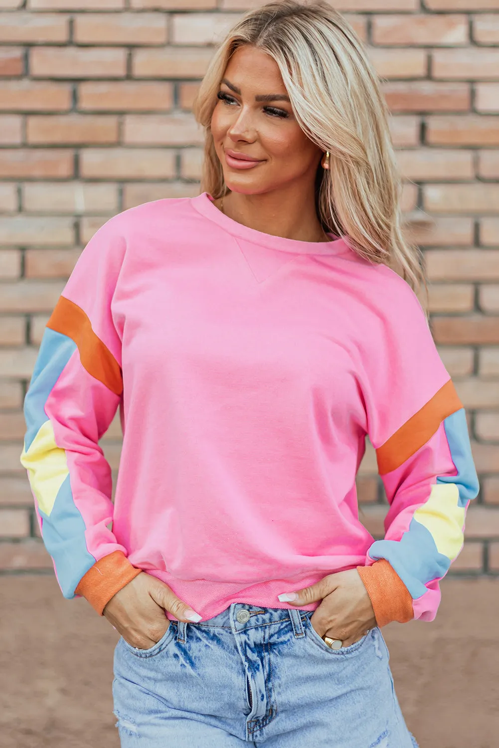 Veronica Colorblock French Terry Top sold by Threaded Pear