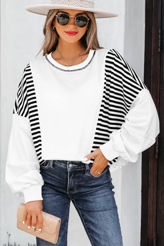 Clare Contrast Stitching Oversize Sweatshirt sold by Threaded Pear