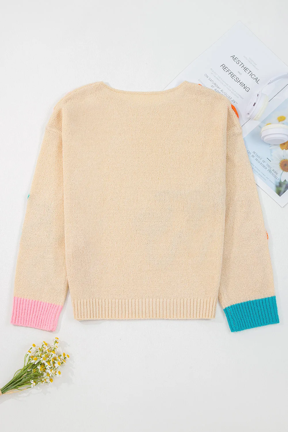 Destiny Colorblock Cuffed Loose Sweater sold by Threaded Pear product image thumbnail 5