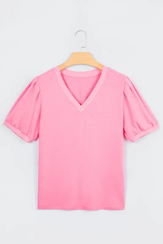 Lilah Short Puff Sleeve Blouse made by Threaded Pear