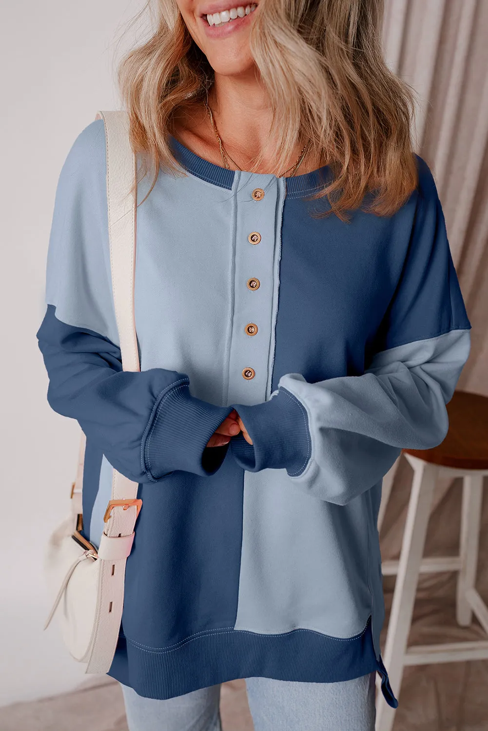 Zaria High Low Oversize Sweatshirt sold by Threaded Pear product image thumbnail 3