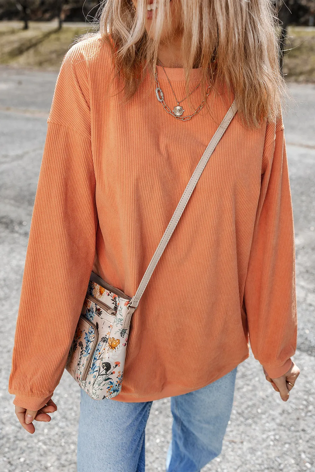 Kamryn Ribbed Corduroy Oversized Sweatshirt sold by Threaded Pear product image thumbnail 4