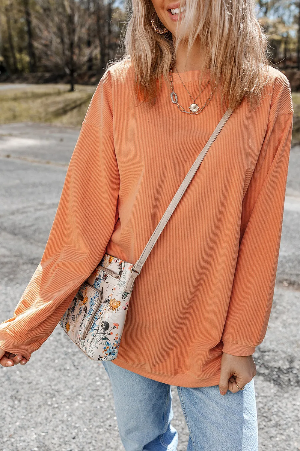 Kamryn Ribbed Corduroy Oversized Sweatshirt sold by Threaded Pear product image thumbnail 5