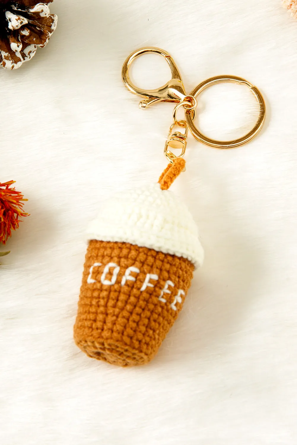 Lily Crochet Coffee Pendent Keychain sold by Threaded Pear product image thumbnail 5