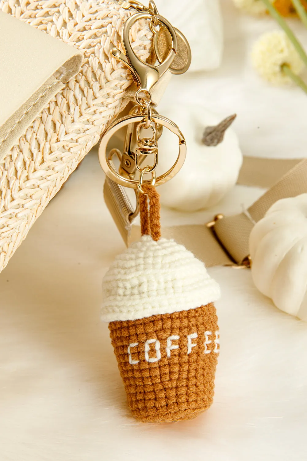 Lily Crochet Coffee Pendent Keychain sold by Threaded Pear product image thumbnail 2
