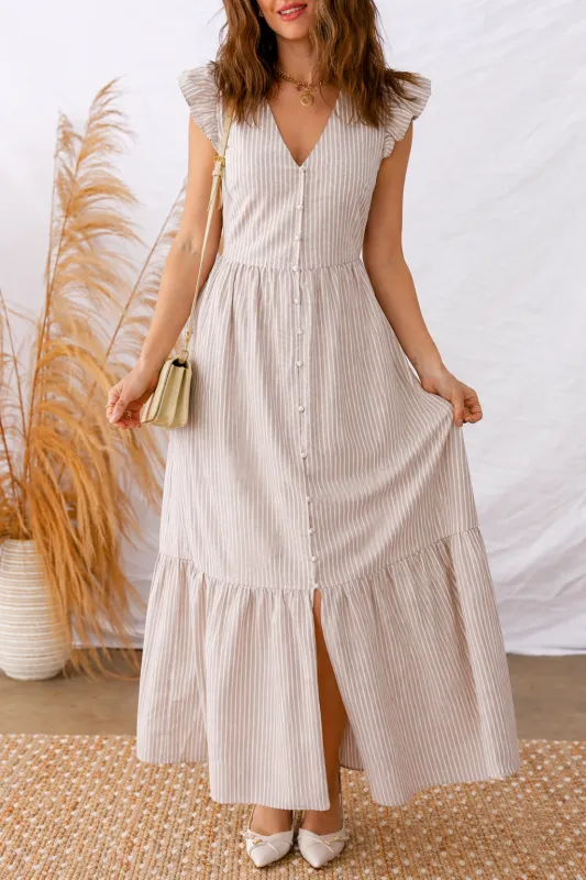 Kira Front Slit Maxi Dress sold by Threaded Pear