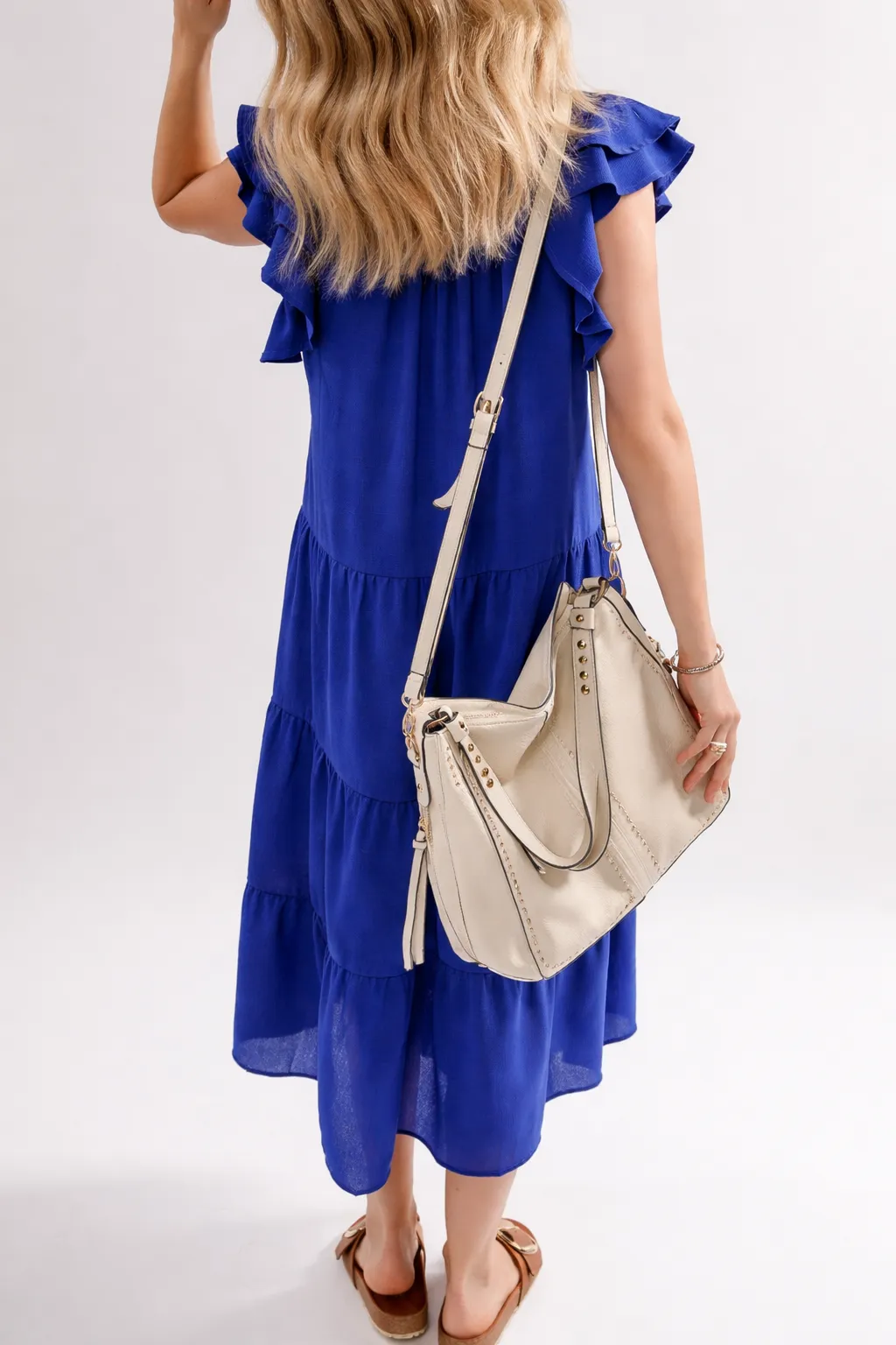 Zelda Collared Tiered Midi Dress sold by Threaded Pear product image thumbnail 2