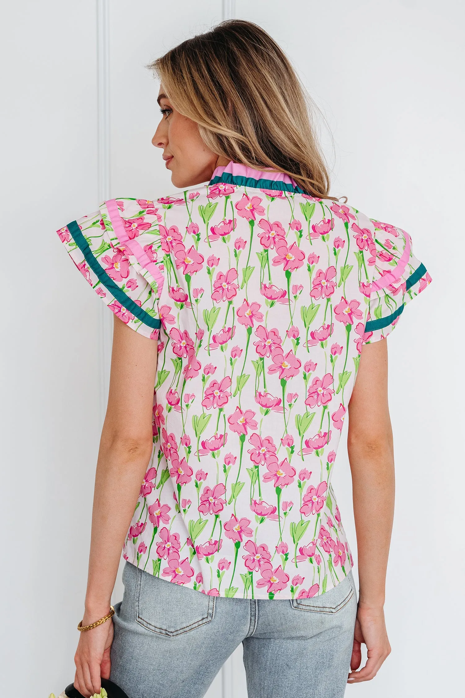 Elyse Ruffled Short Sleeve Blouse sold by Threaded Pear product image thumbnail 2