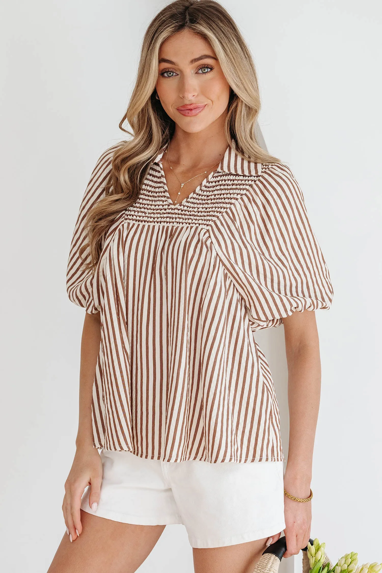 Lina Short Puff Sleeve Blouse sold by Threaded Pear product image thumbnail 3