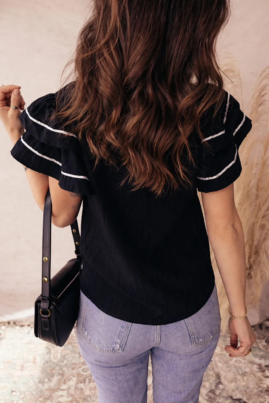 Amani Short Sleeve Textured Blouse sold by Threaded Pear product image thumbnail 2