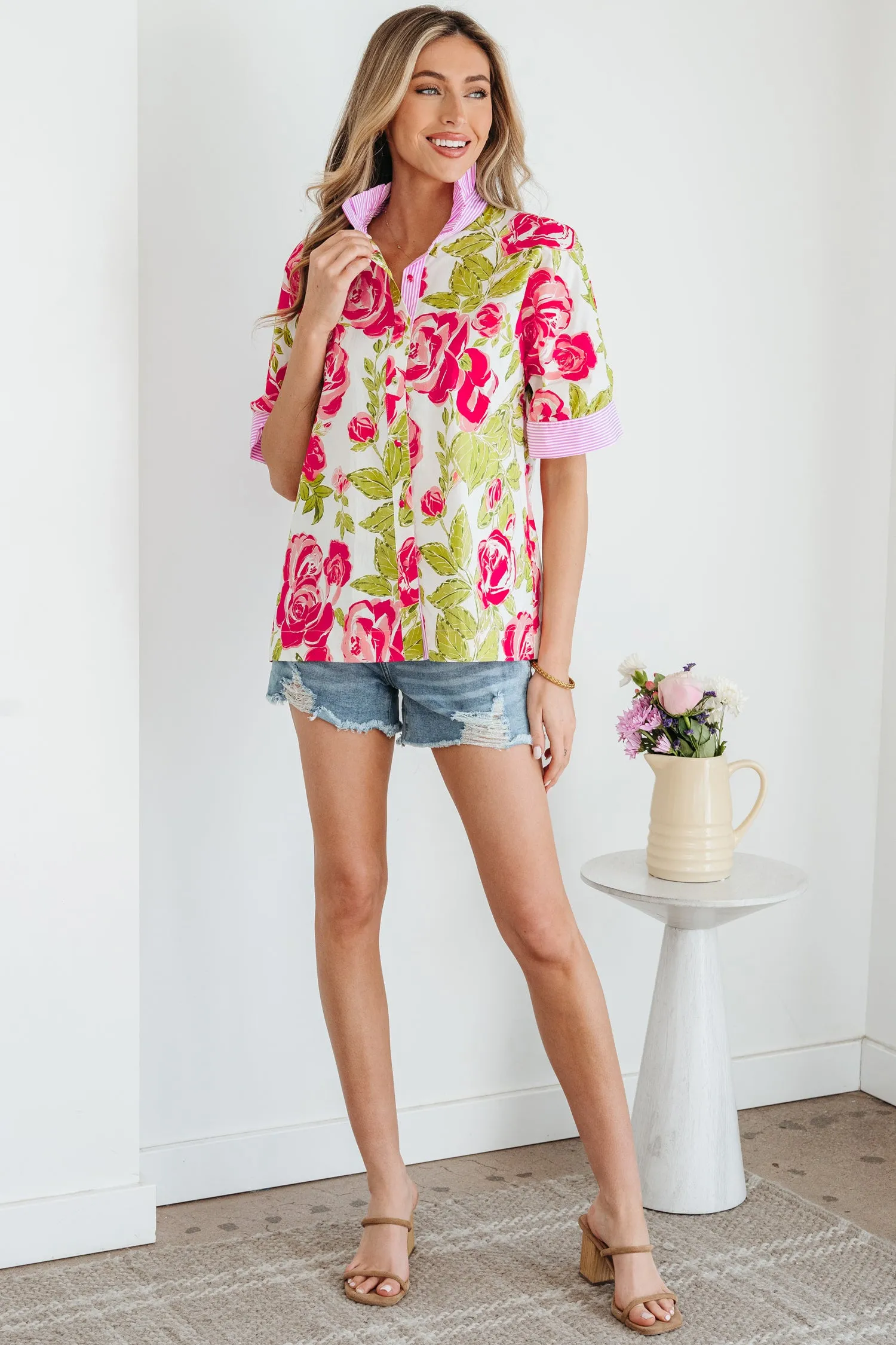 Rebekah Collar Short Sleeve Shirt sold by Threaded Pear product image thumbnail 4