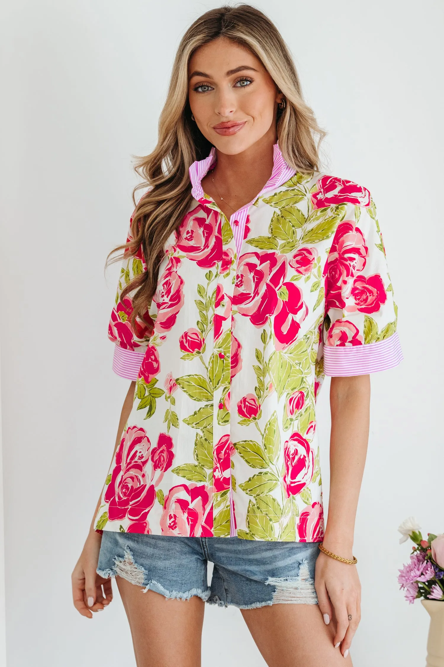 Rebekah Collar Short Sleeve Shirt sold by Threaded Pear product image thumbnail 5
