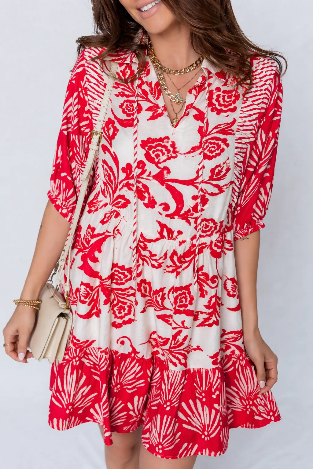 Ariel Loose Flower Mini Dress sold by Threaded Pear product image thumbnail 4