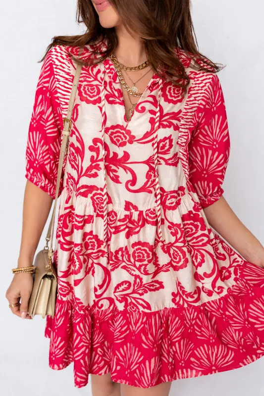 Ariel Loose Flower Mini Dress made by Threaded Pear