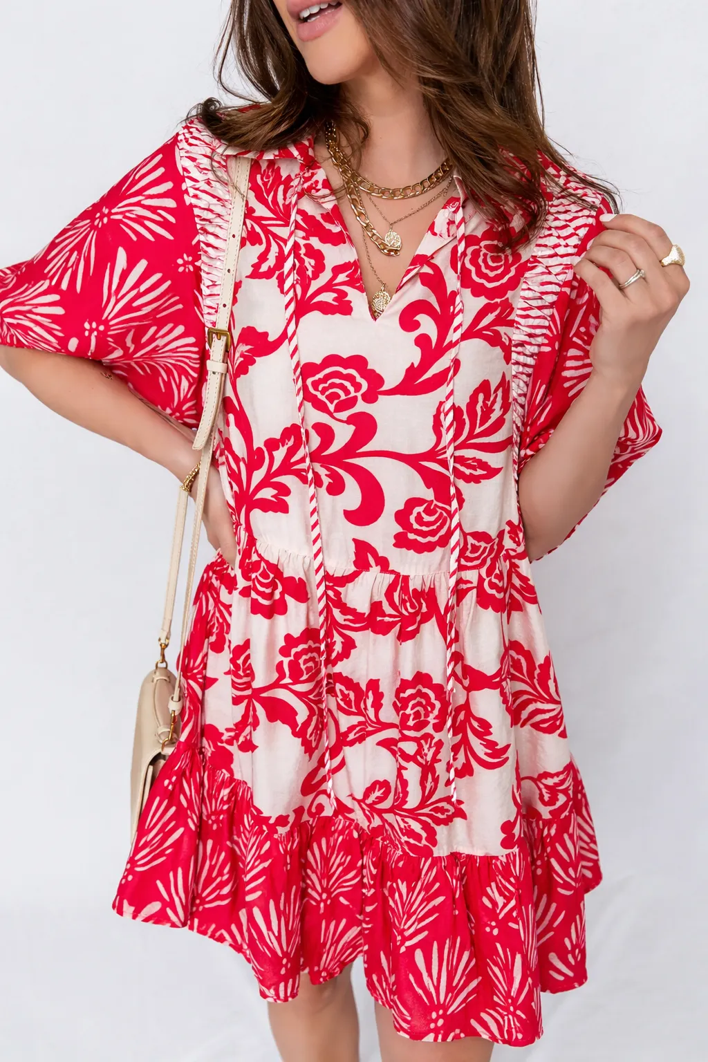 Ariel Loose Flower Mini Dress sold by Threaded Pear product image thumbnail 5