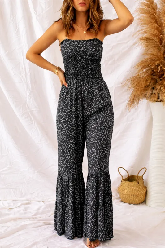 Dulce Wide Leg Floral Jumpsuit sold by Threaded Pear