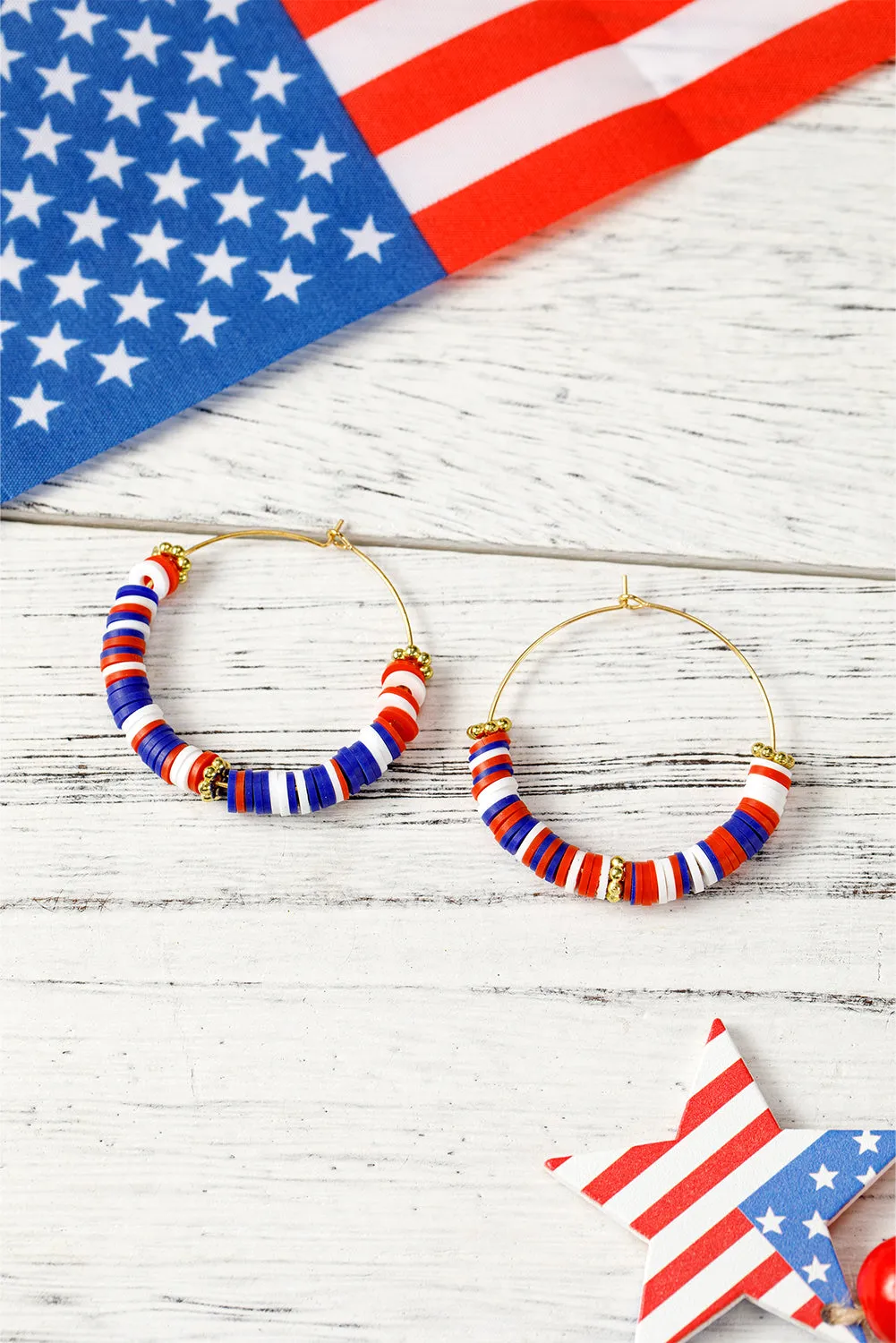 Eden Beaded Large Hoop Earrings sold by Threaded Pear product image thumbnail 5