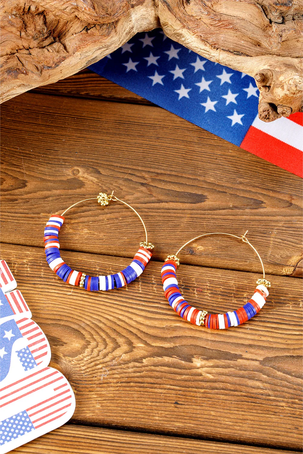 Eden Beaded Large Hoop Earrings sold by Threaded Pear product image thumbnail 4