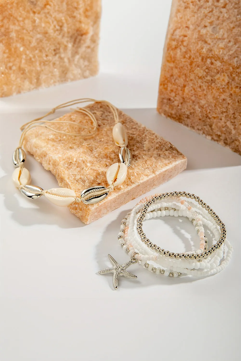 Ariya Seashell Beaded Bracelet Set sold by Threaded Pear product image thumbnail 2