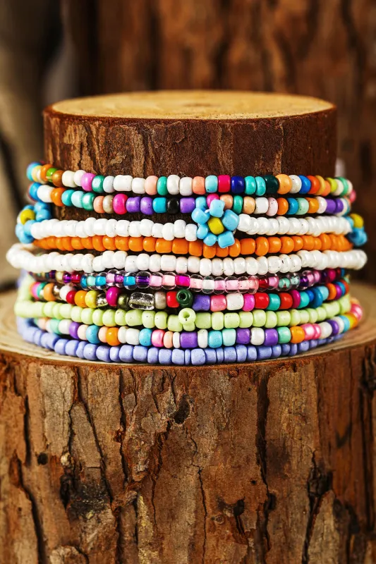 Ashlyn Layered Beaded anklet Set made by Threaded Pear