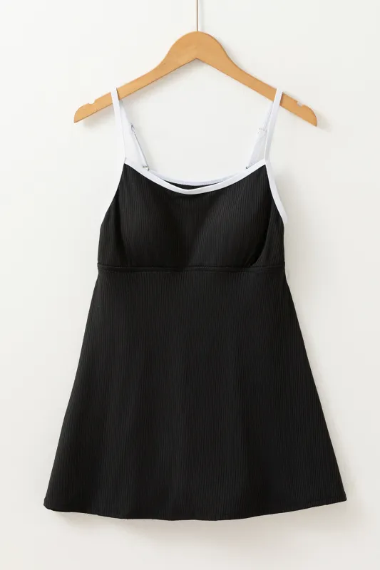 Capri Ribbed Lined Swim Dress made by Threaded Pear