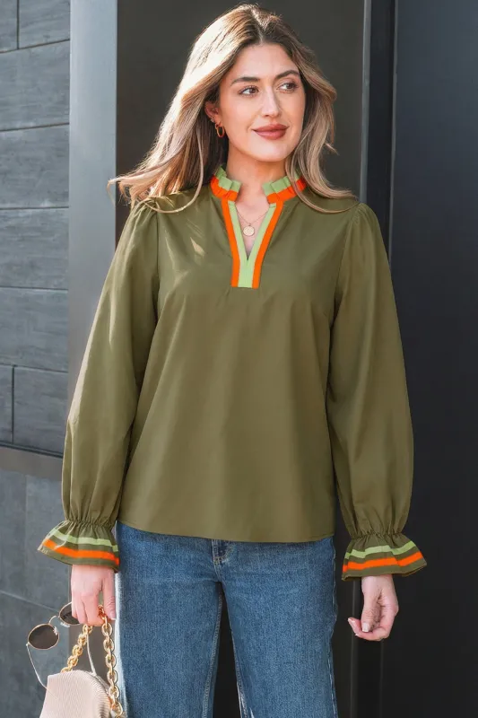 Marie Long Sleeve Blouse Long Sleeve Top made by Threaded Pear