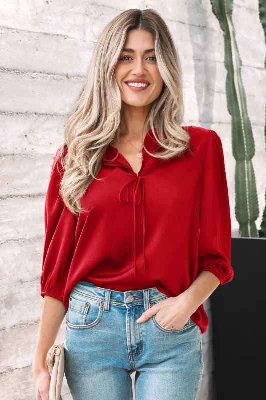 Paislee 3 4 Sleeve Blouse made by Threaded Pear