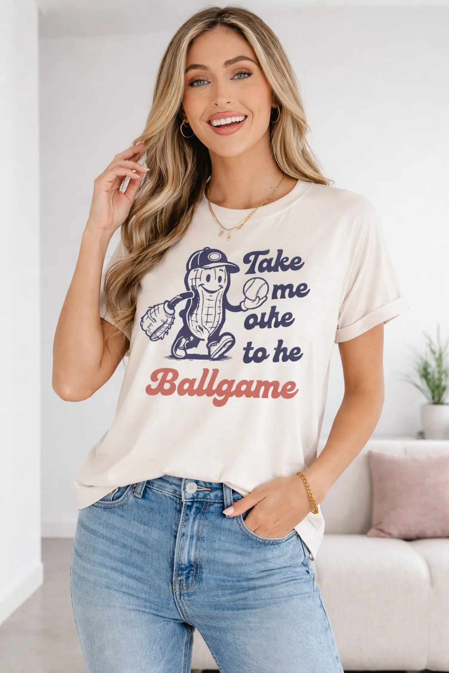 Hattie the Ballgame Casual Tee sold by Threaded Pear product image thumbnail 3