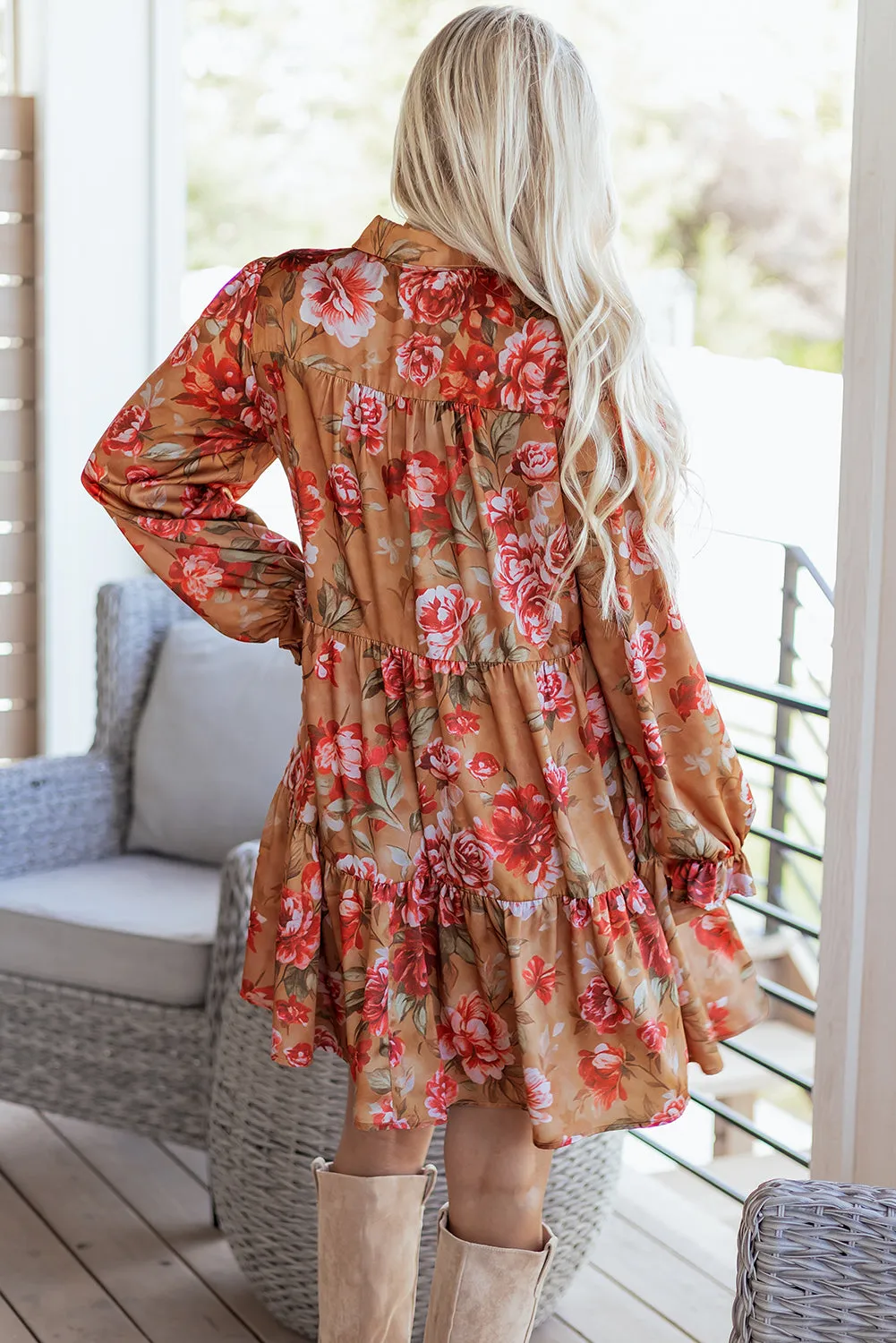 Maddie Ruffle Mini Dress Long Sleeve Top sold by Threaded Pear product image thumbnail 2