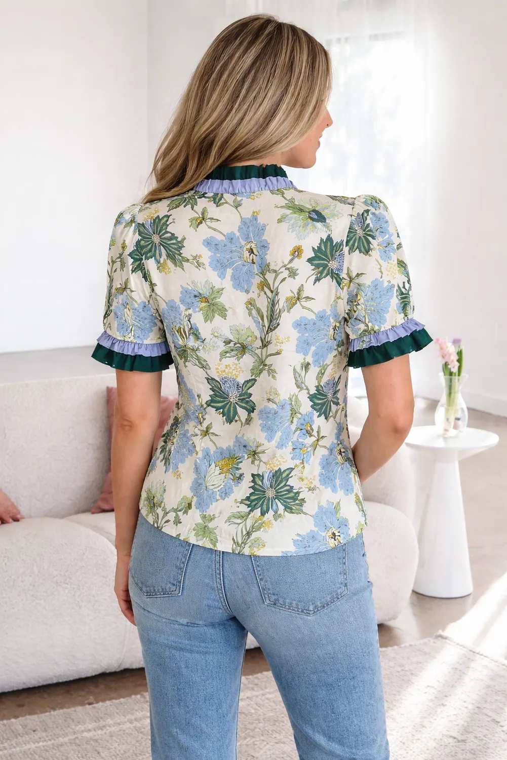 Mila Trim Short Sleeve Blouse sold by Threaded Pear product image thumbnail 2