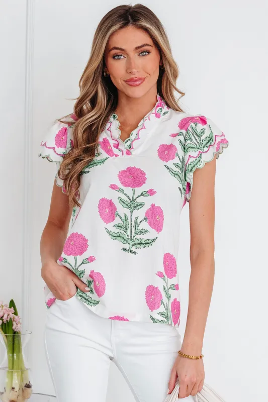 Mariah Detail Short Sleeve Blouse made by Threaded Pear