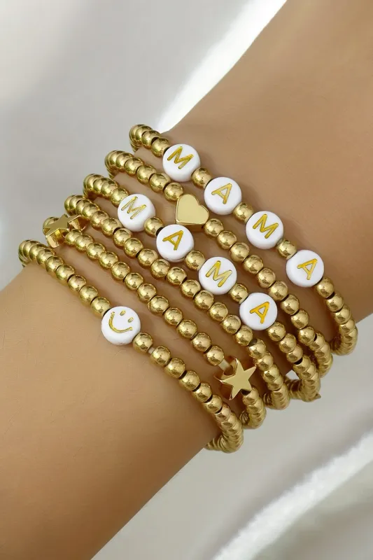 Milana Plated Beaded Bracelet Set made by Threaded Pear