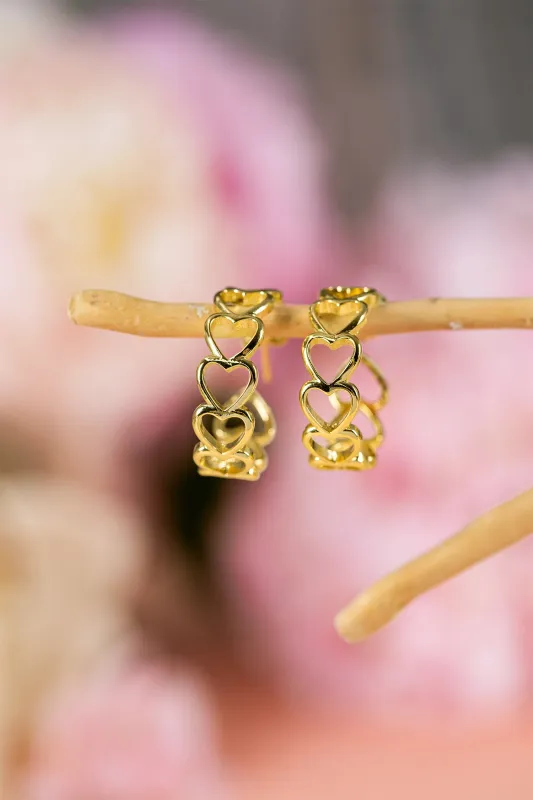 Lavender Link Hoop Stud Earrings made by Threaded Pear