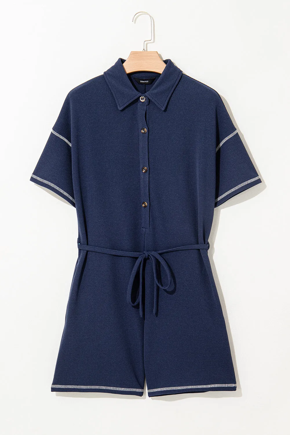 Iris Shoulder Waffle Knit Romper sold by Threaded Pear product image thumbnail 5