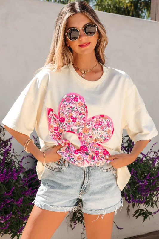 Poppy Big Flower Oversize Tee made by Threaded Pear