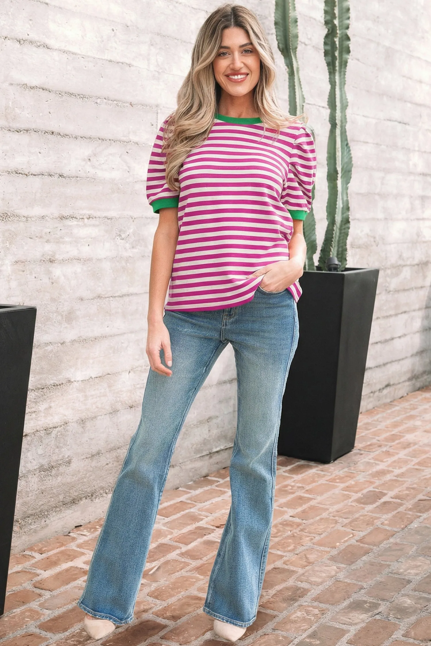 Nova Sleeve Contrast Trim Tee sold by Threaded Pear product image thumbnail 4