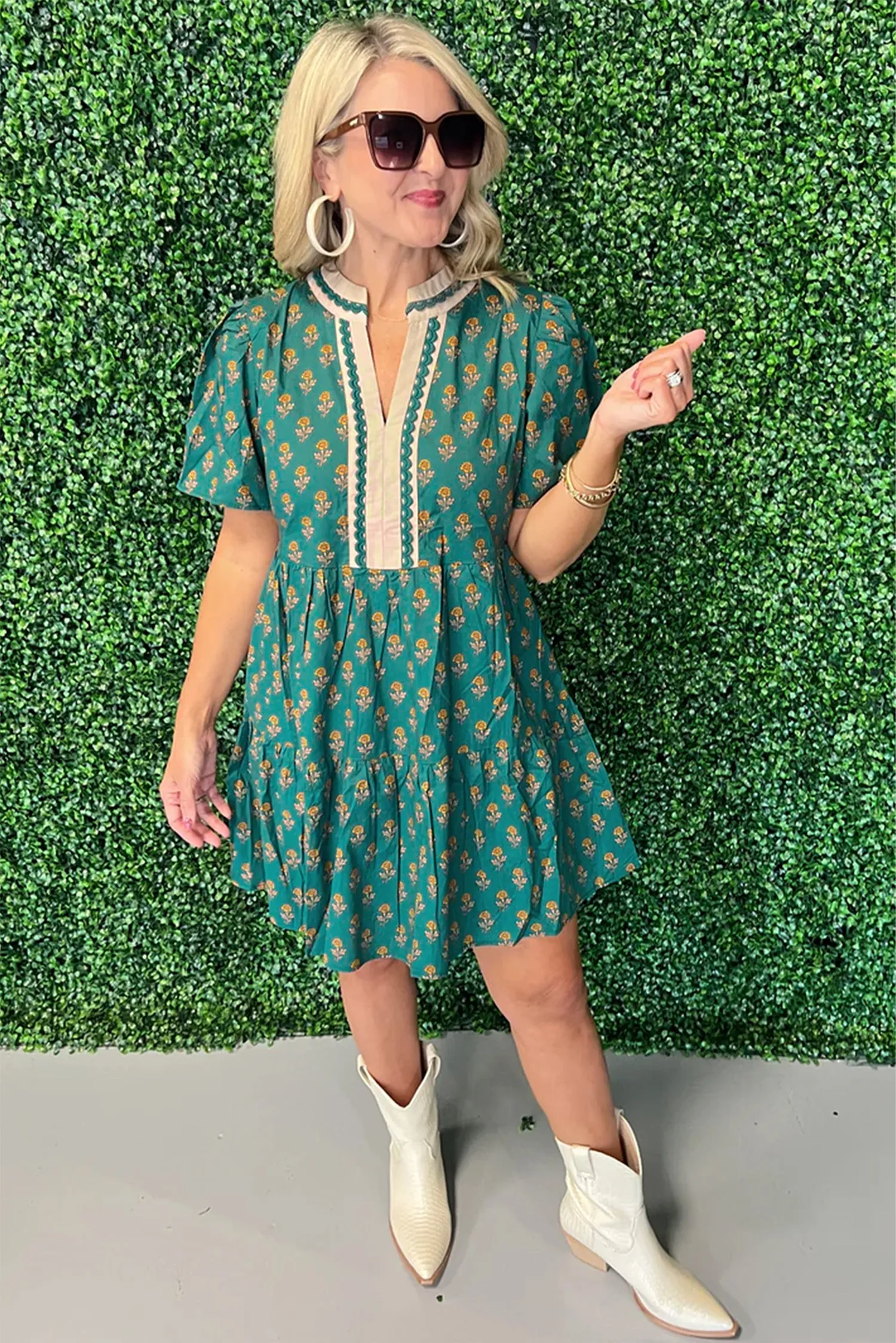 Ivy Short Sleeve Floral Dress sold by Threaded Pear product image thumbnail 5