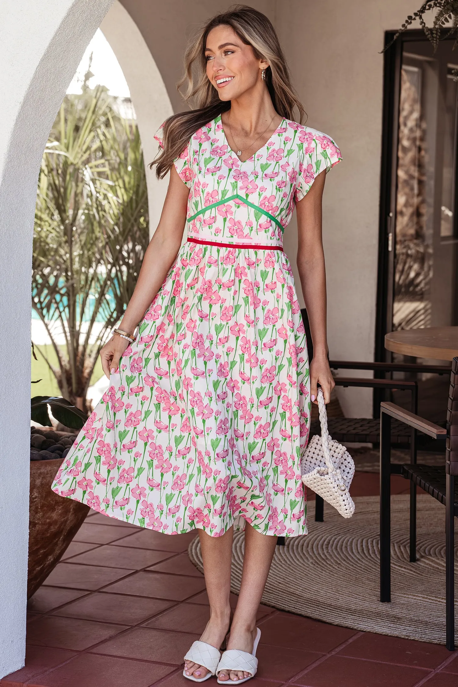 Callie Sleeve Elegant Midi Dress sold by Threaded Pear