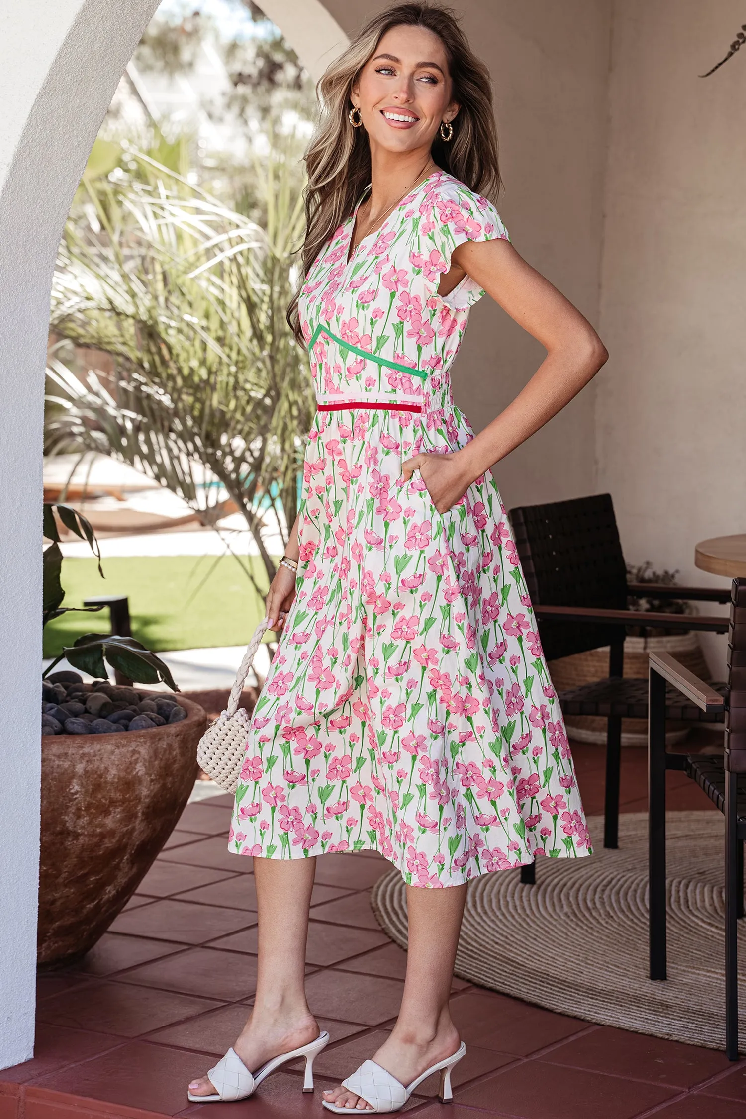 Callie Sleeve Elegant Midi Dress sold by Threaded Pear product image thumbnail 3