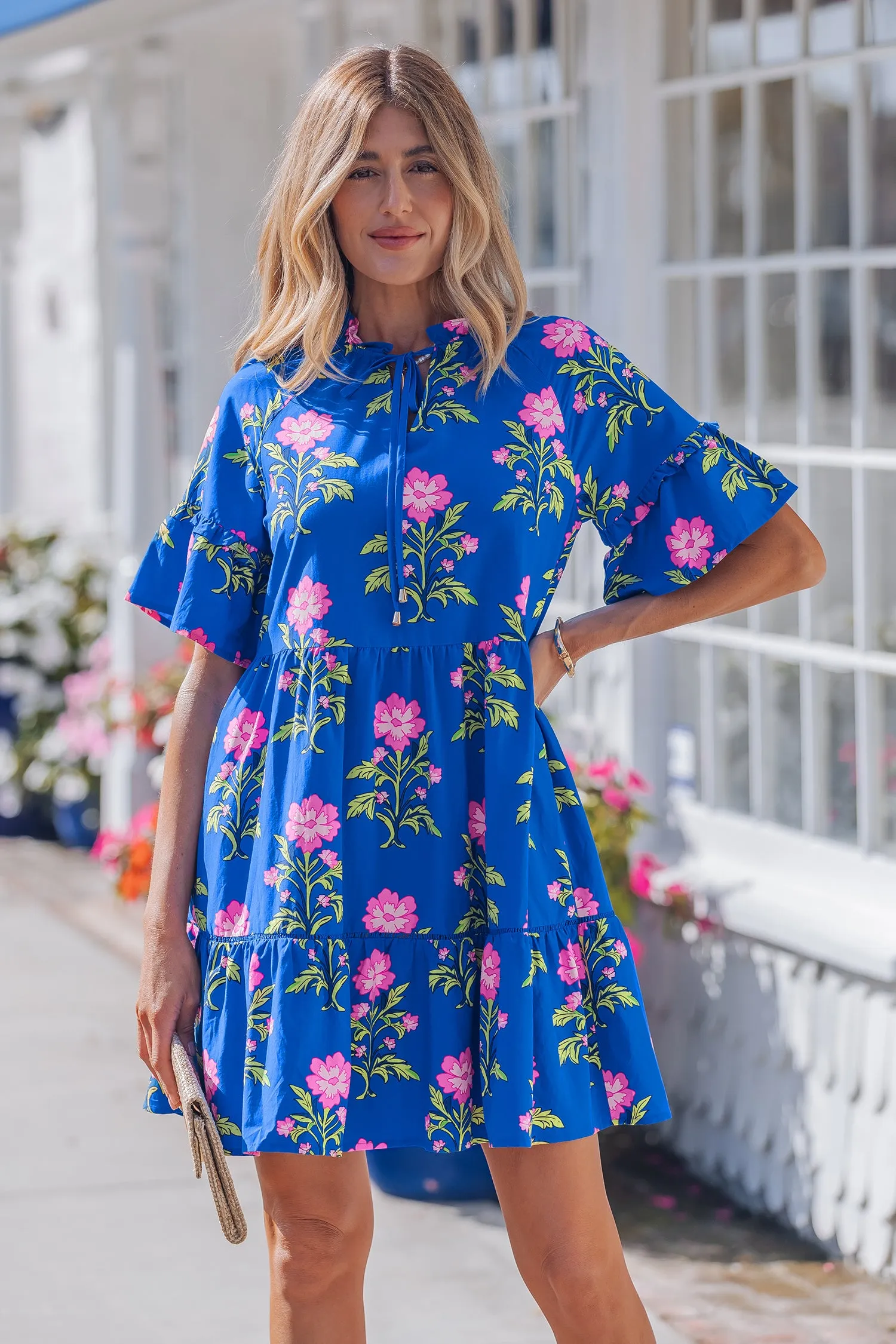 Lillian Sleeve Loose Flower Dress sold by Threaded Pear product image thumbnail 4