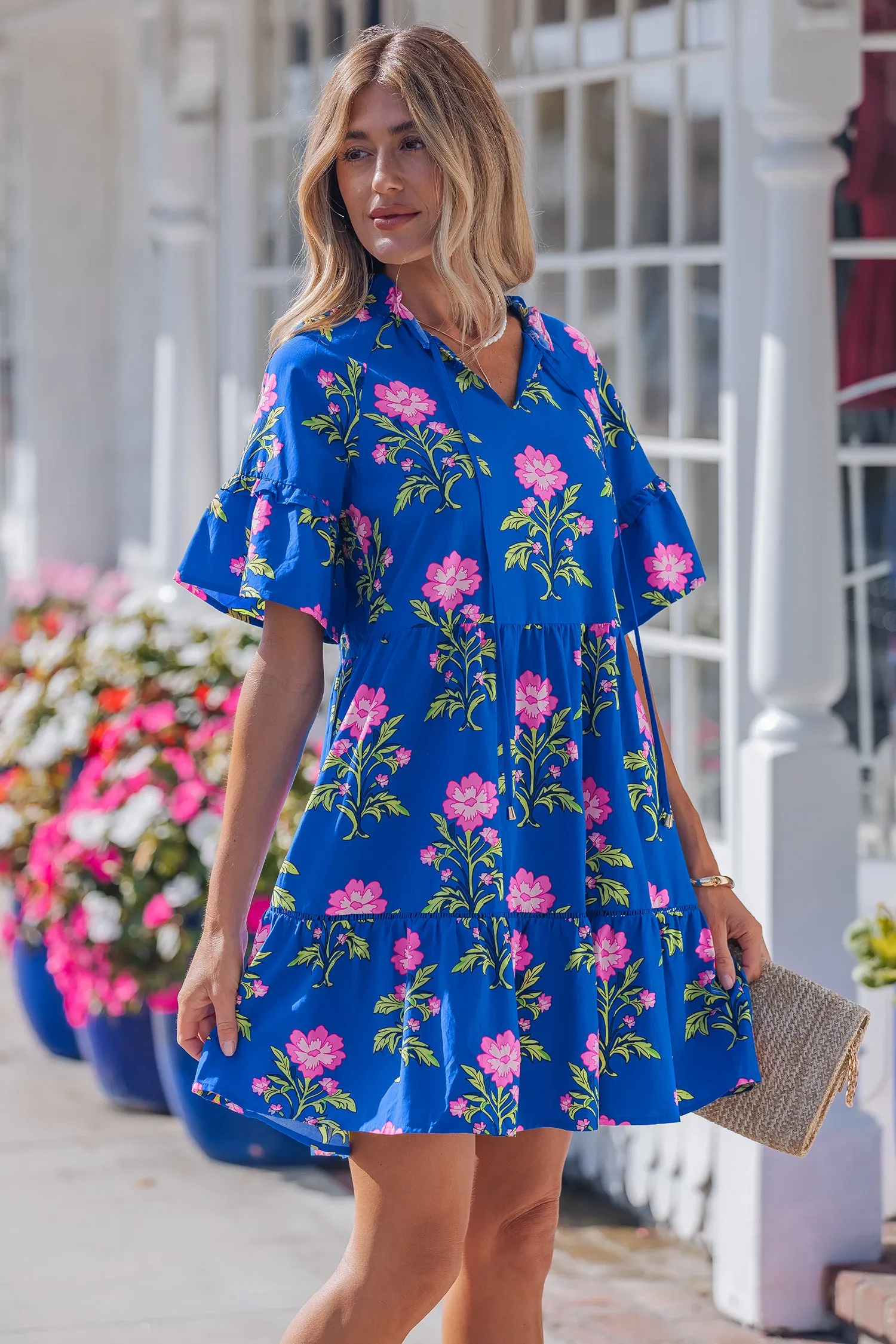 Lillian Sleeve Loose Flower Dress sold by Threaded Pear product image thumbnail 3