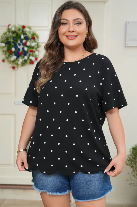 Margaret Dotted Casual PLUS Top made by Threaded Pear