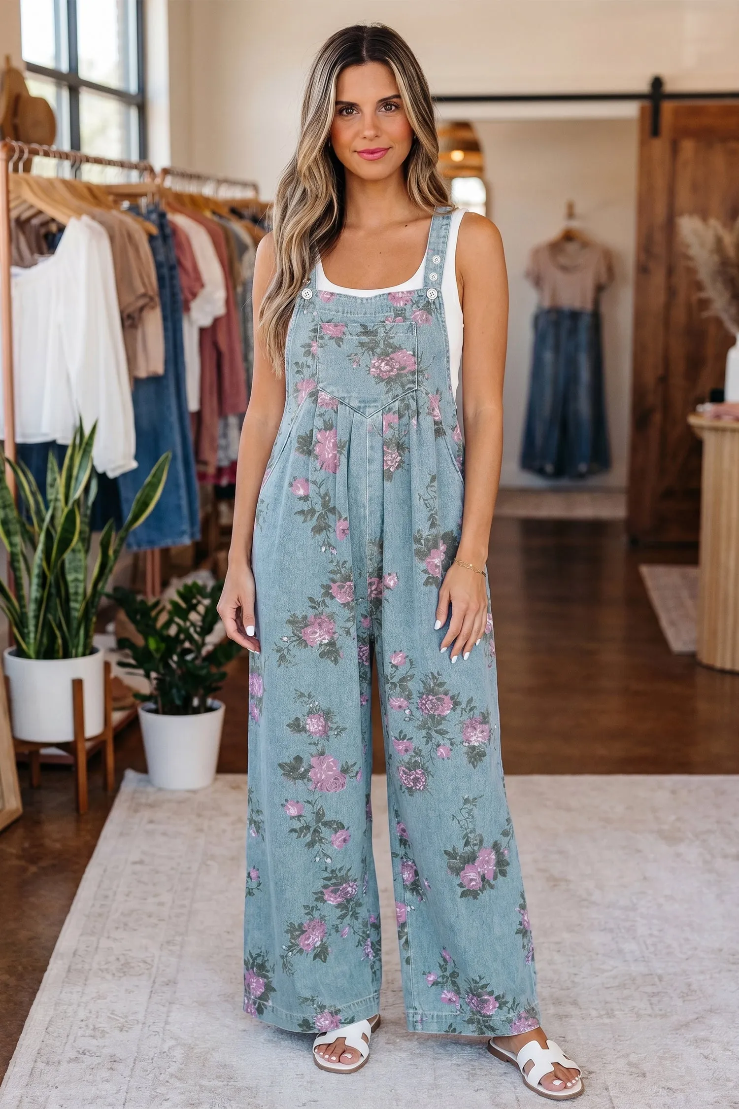 Olivia Waist Wide Leg Jumpsuit sold by Threaded Pear