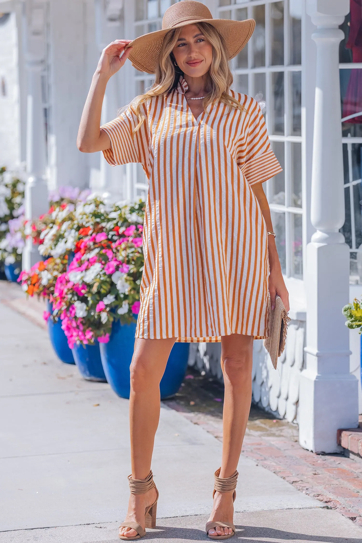 Darcy Cuffs Shift Mini Dress sold by Threaded Pear product image thumbnail 5