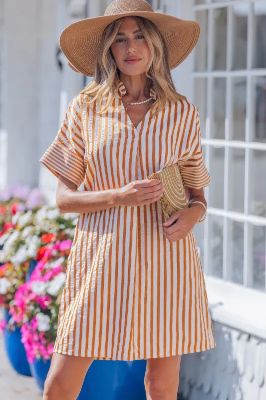 Darcy Cuffs Shift Mini Dress made by Threaded Pear