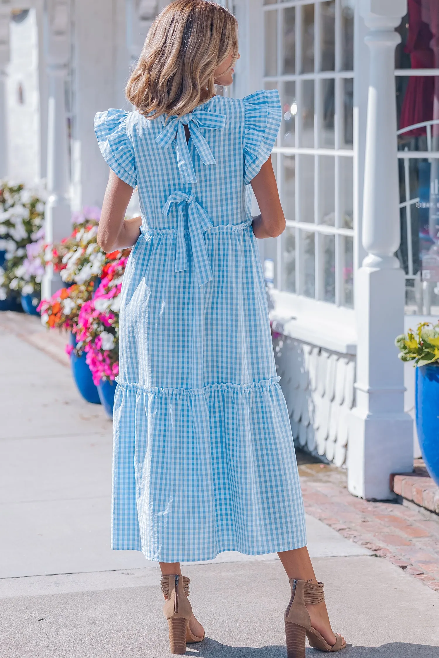 Deborah Sleeve Gingham Maxi Dress sold by Threaded Pear product image thumbnail 2