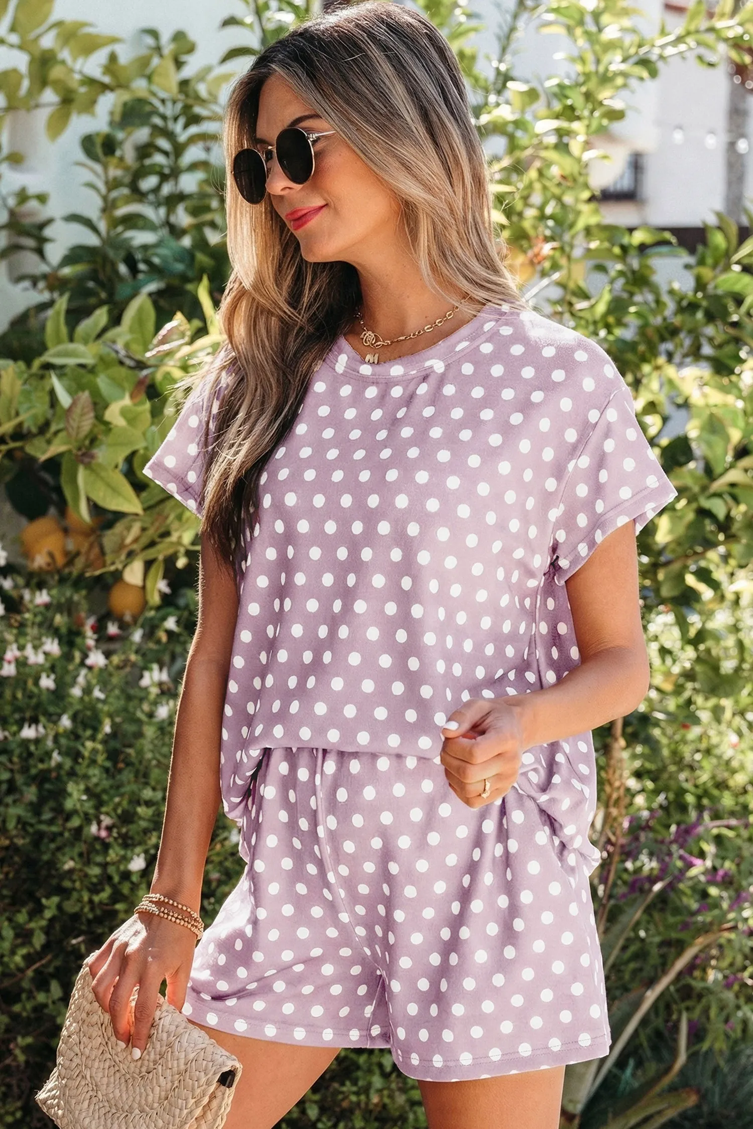 Kaiya Dot Print Short Set sold by Threaded Pear