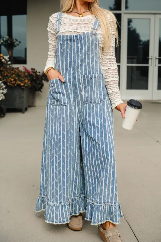 Angel Ruffled Wide Leg Overalls made by Threaded Pear