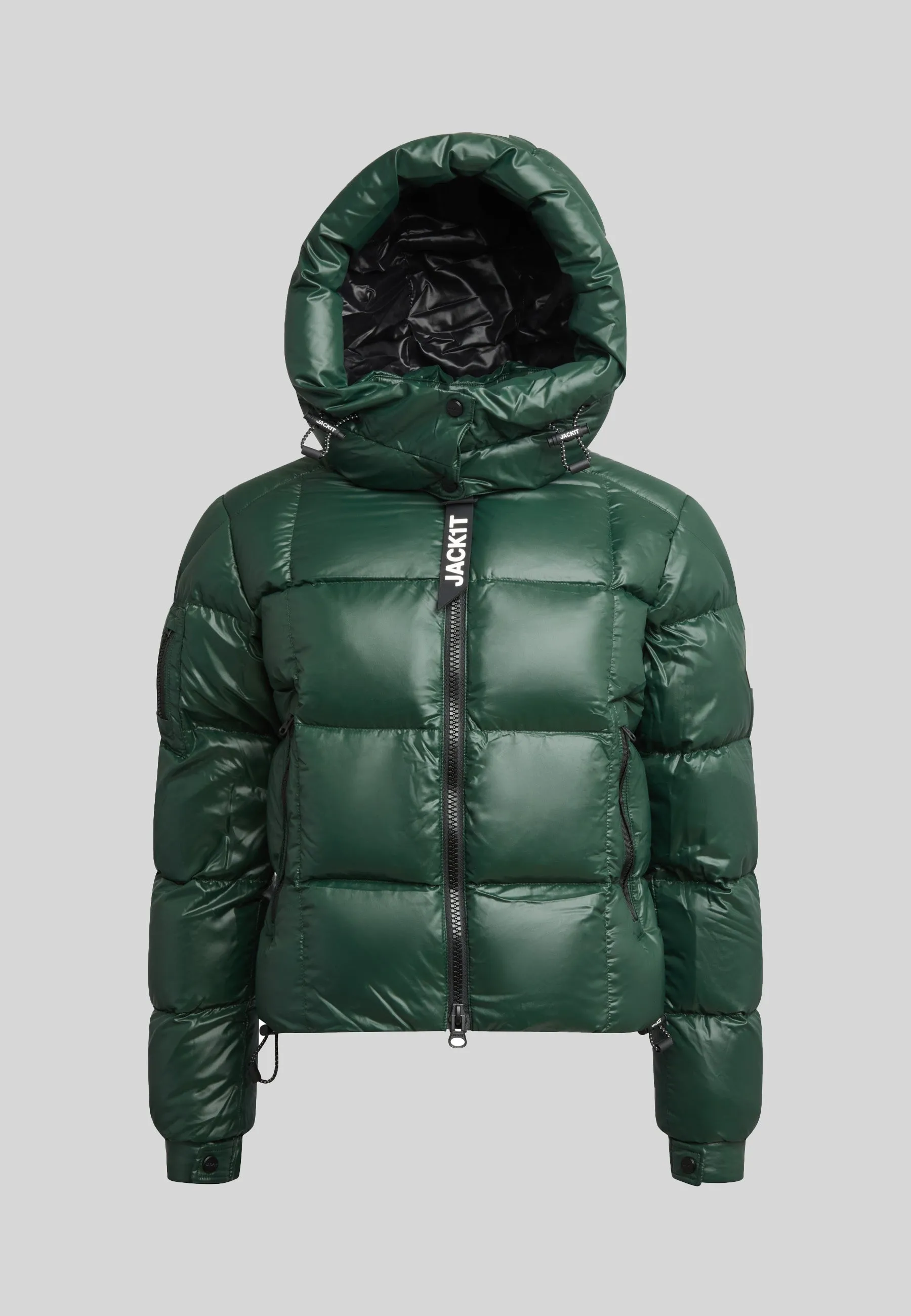 EZ Boxed Crop Down Puffer Jacket Lux Emerald sold by JACK1T product image thumbnail 4