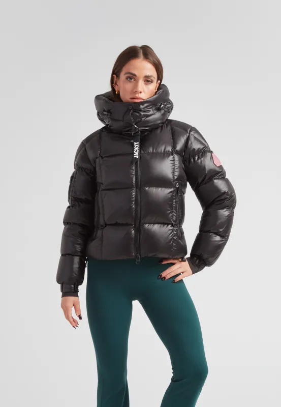 EZ Boxed Crop Down Puffer Jacket Lux Black sold by JACK1T